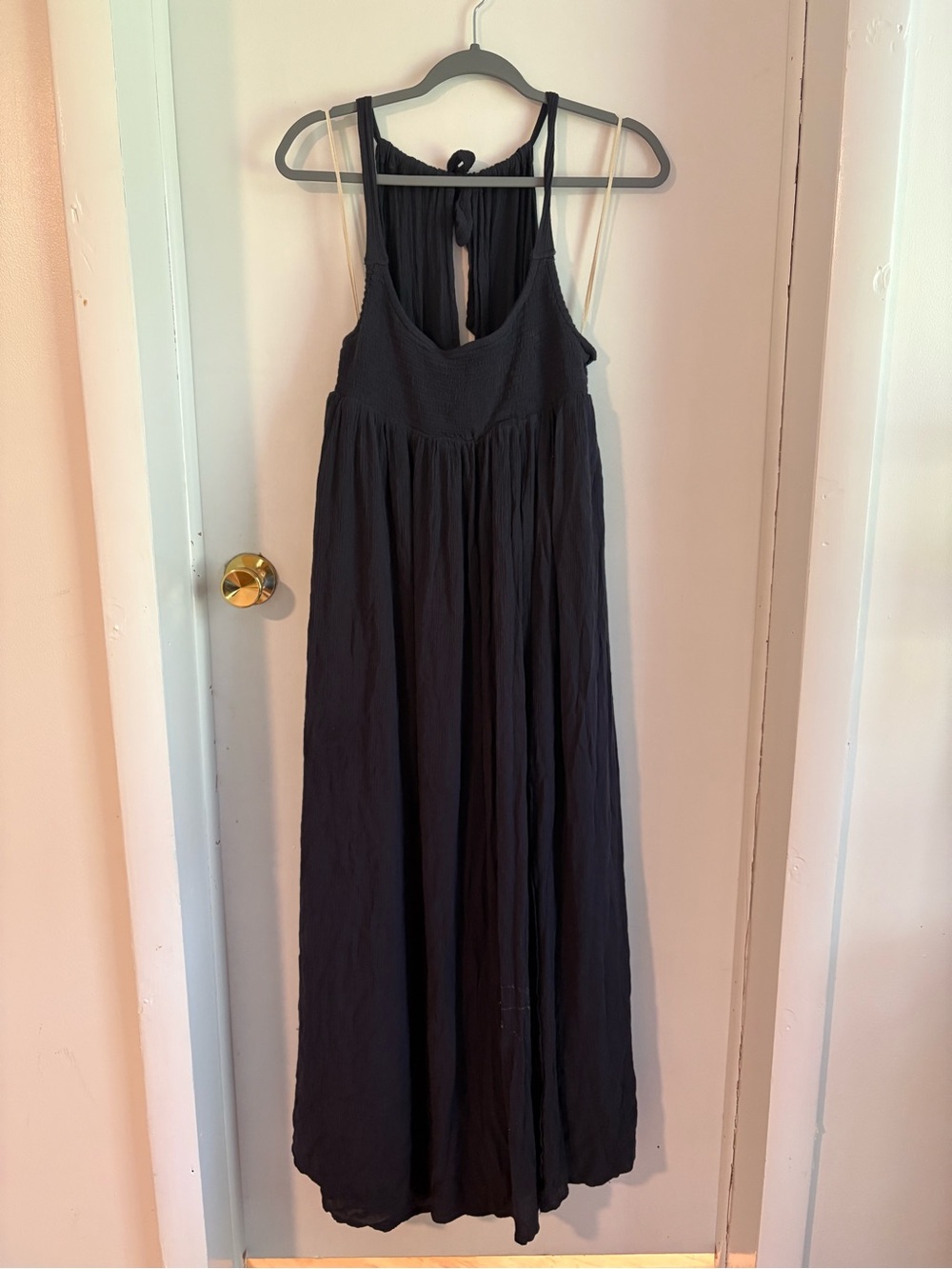 Free People Navy Backless Maxi Dress - Picture 1 of 6